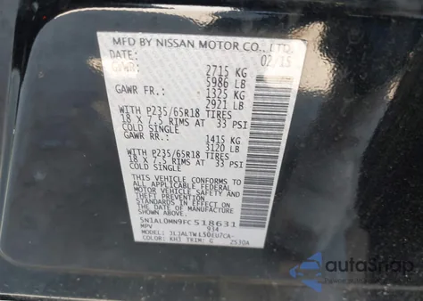 2015 Infiniti Qx60 from USA, damaged, VIN 5N1AL0MN9FC518631